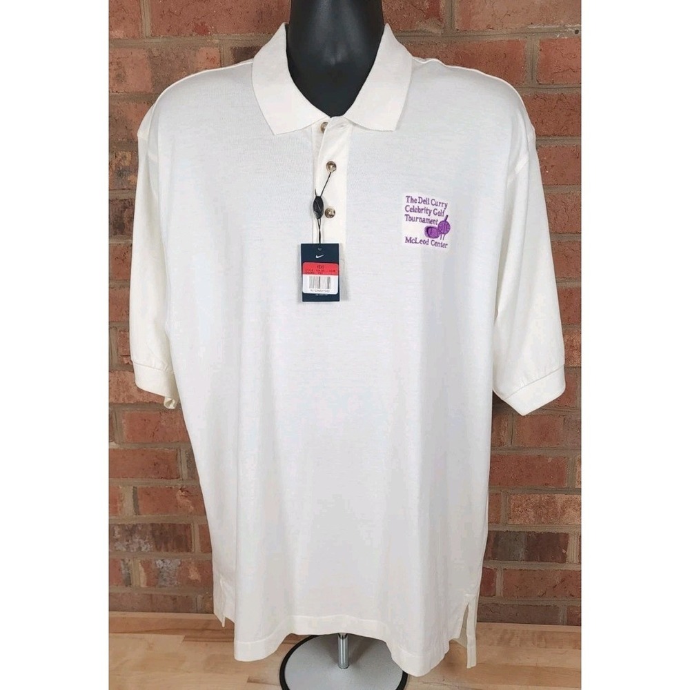 Dell Curry Celebrity Golf Tournament Nike Golf White Polo Large Vintage